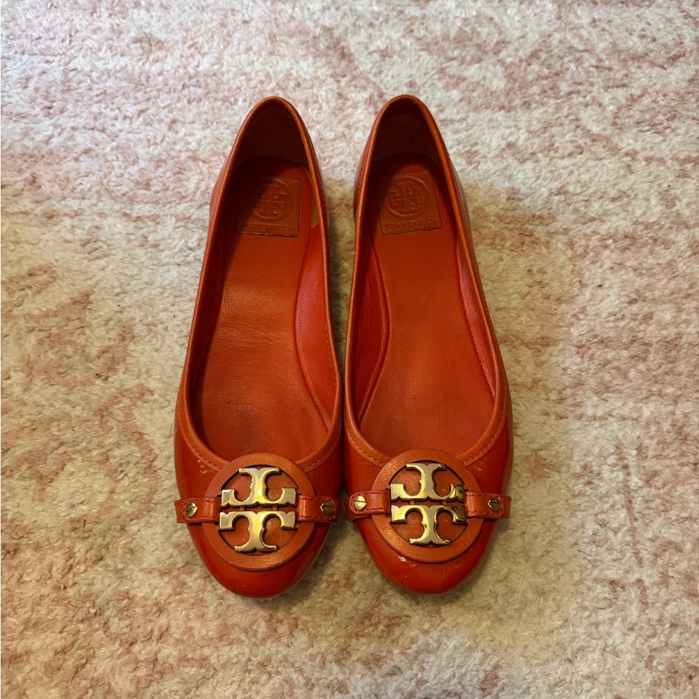 Tory Burch Vibrant Orange Loafers